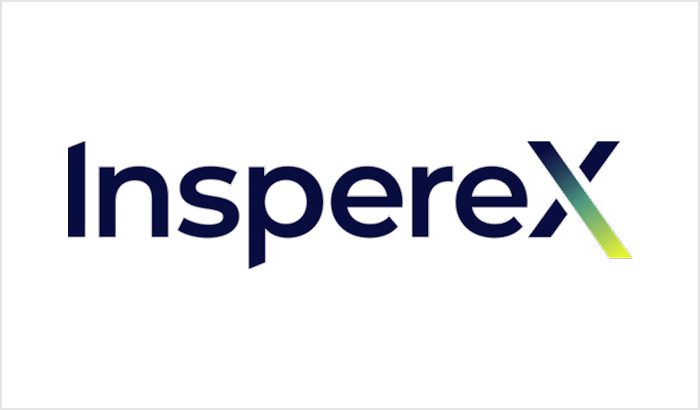 Logo of 'Insperex' with dark blue text on a white background.