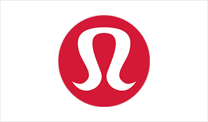 Lululemon Athletica logo in red and white.