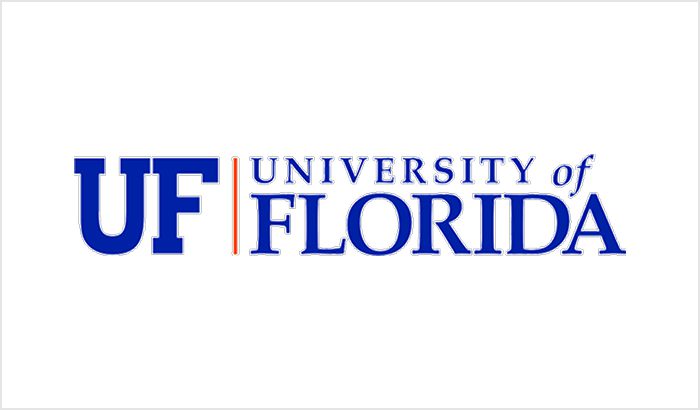 University of Florida logo in blue and orange.
