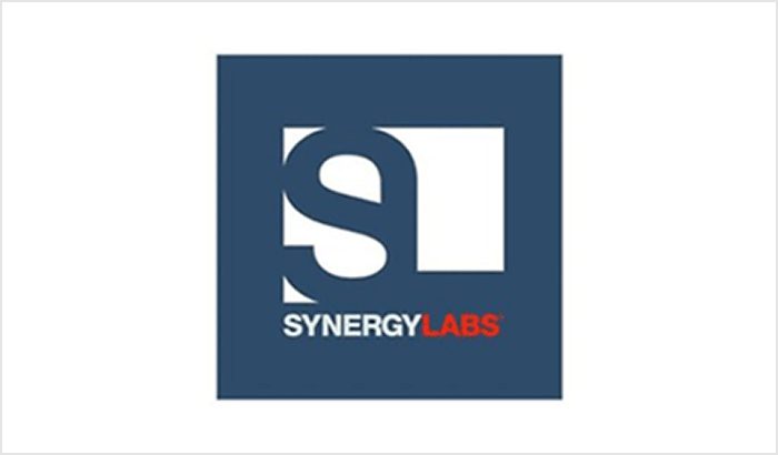 Logo of Synergy Labs with stylized letters in a blue square.